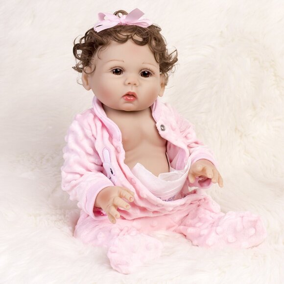 Realistic Reborn Dolls Newborn Girl Full Body Vinyl Silicone Lifelike Baby Doll - Picture 5 of 8